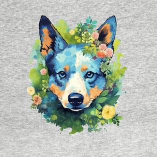 Nostalgic Blue Heeler Bouquet T-Shirt